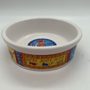 Signature Housewares Pet Dishes Feed Me Cat Stoneware Cat Dish Bowl
